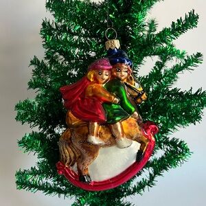 •Christopher Radko Rockaway Sweethearts Glass Ornament•